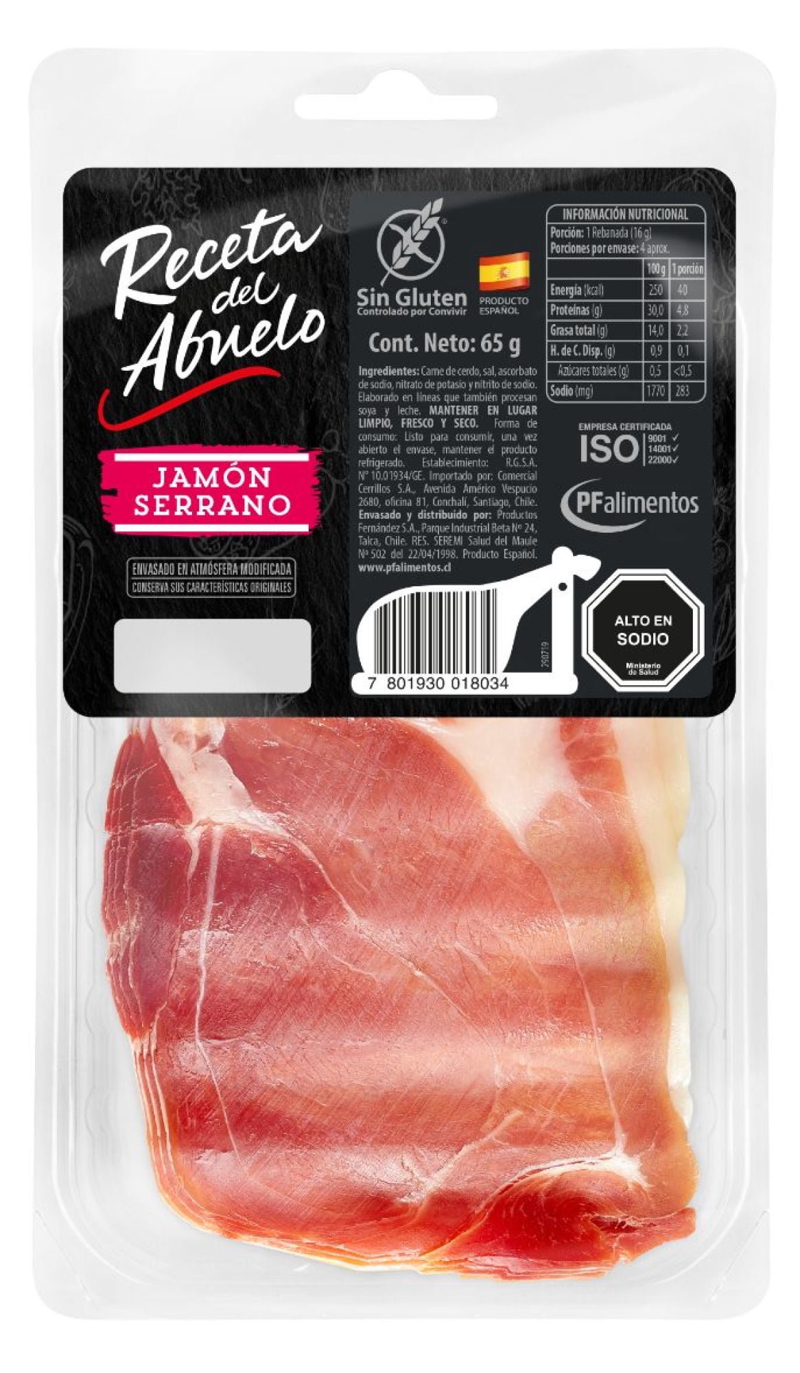 Jamón Serrano 65 gr Receta Del Abuelo