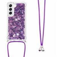 Funda Foxdock Para Samsung Galaxy S21 Con Cuerda Ajustable, Brillo Líquido, Protección Antigolpes Y Lente – Ideal Para Regalo