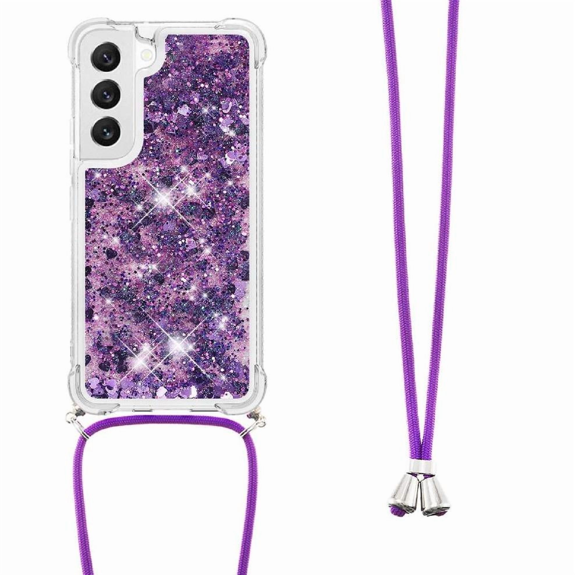 Funda Foxdock Para Samsung Galaxy S21 Con Cuerda Ajustable, Brillo Líquido, Protección Antigolpes Y Lente – Ideal Para Regalo