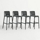 thumbnail image 1 of Pack de 4 Taburetes Altos Capri Polipropileno - Negro, 1 of 7