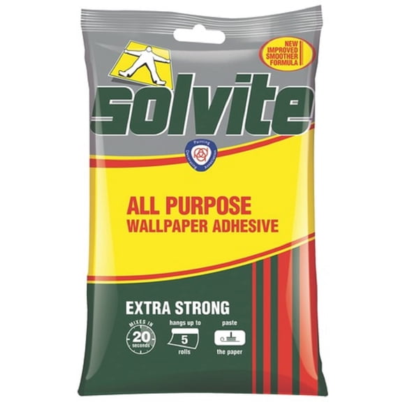 Adhesivo para papel tapiz multiusos Solvite, sobre de 92 g