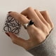 thumbnail image 3 of Anillo Pareja Compromiso Ilusiones Plata S925 Calidad Ajustable Corazon negro, 3 of 3