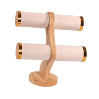 Magideal - Soporte Para Pulsera, Organizador De Joyas, Soporte De Exhibición Para Pulsera De 2 Niveles, Organizador De Almacenamiento Para Escaparate, Regalo Par Beige