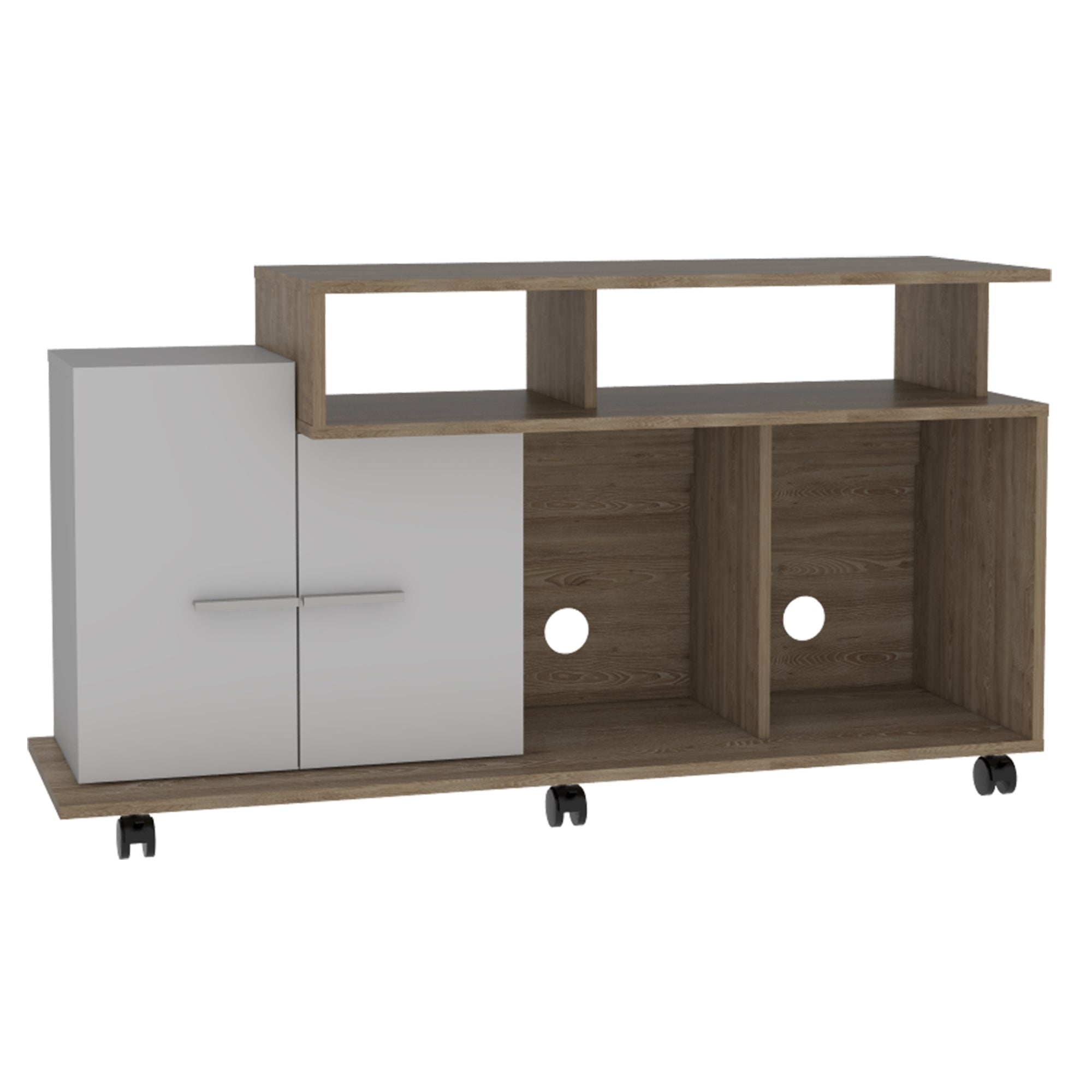 Fmfurniture - Rack Tv 40 Con 2 Puertas Fm-037c - Café Claro
