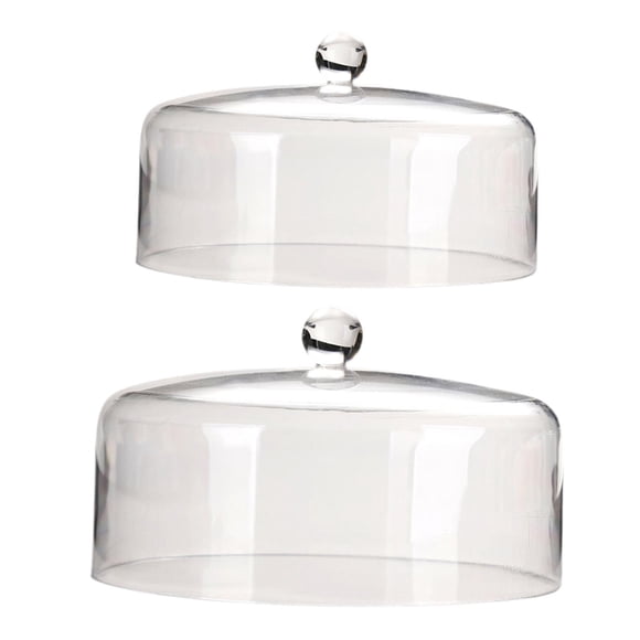 2x Clear Cake Dome Tope Tail Bande