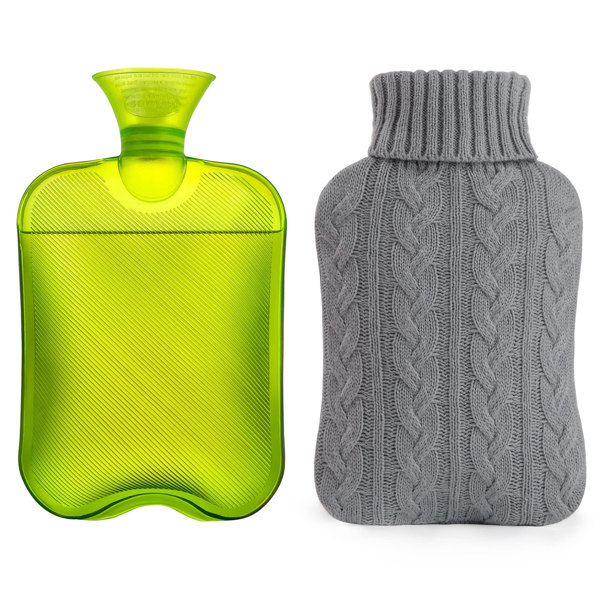 Samply - Botella De Agua Caliente De 2 Litros Con Funda Tejida Para Compresas Frías Y Calientes