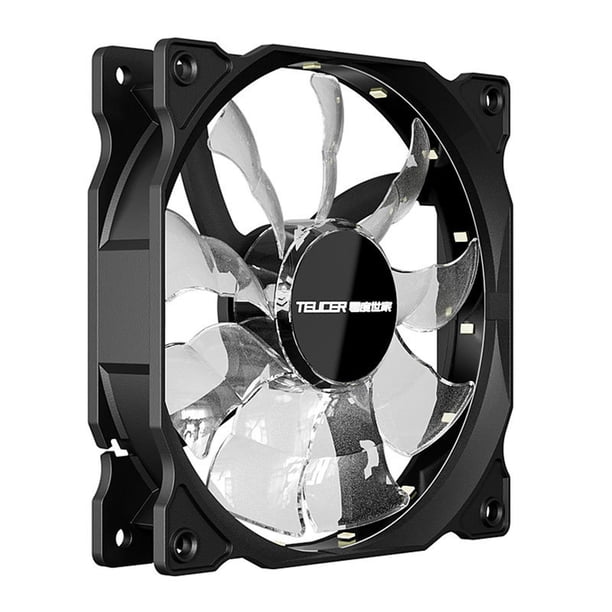 Ventiladores De Caja De 120 Mm, 9 Aspas Con 4 Cojines De Silicona Blanda, Cojinete Hidráulico, Ventilador De PC, Aspas Transparentes