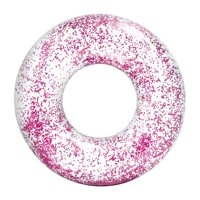 Flotador Transparente Glitter Circular Intex Rosado