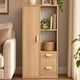 thumbnail image 1 of Mueble Organizador Con Puerta y 2 Cajones Estilo Nórdico 50x24x105cm Madera Diseño Funcional Almacenamiento, 1 of 6