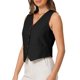 thumbnail image 4 of INSPIRE CHIC Chaleco de Lino sin Mangas para Mujer con Botones, Escote en V, Formal para Trabajo, Talla L, Negro, 4 of 5