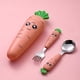thumbnail image 1 of 1pc/1set Creative Cartoon Carrot Tableware, Children's Fork Spoon With Handle, Portable Children's Tableware, For Toddlers Kids, 1 of 3