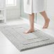 thumbnail image 1 of REGALWOVEN Alfombra de baño geométrica, alfombra de baño extra suave y absorbente, alfombra de baño antideslizante de color sólido gris claro 16" x 24", 1 of 7