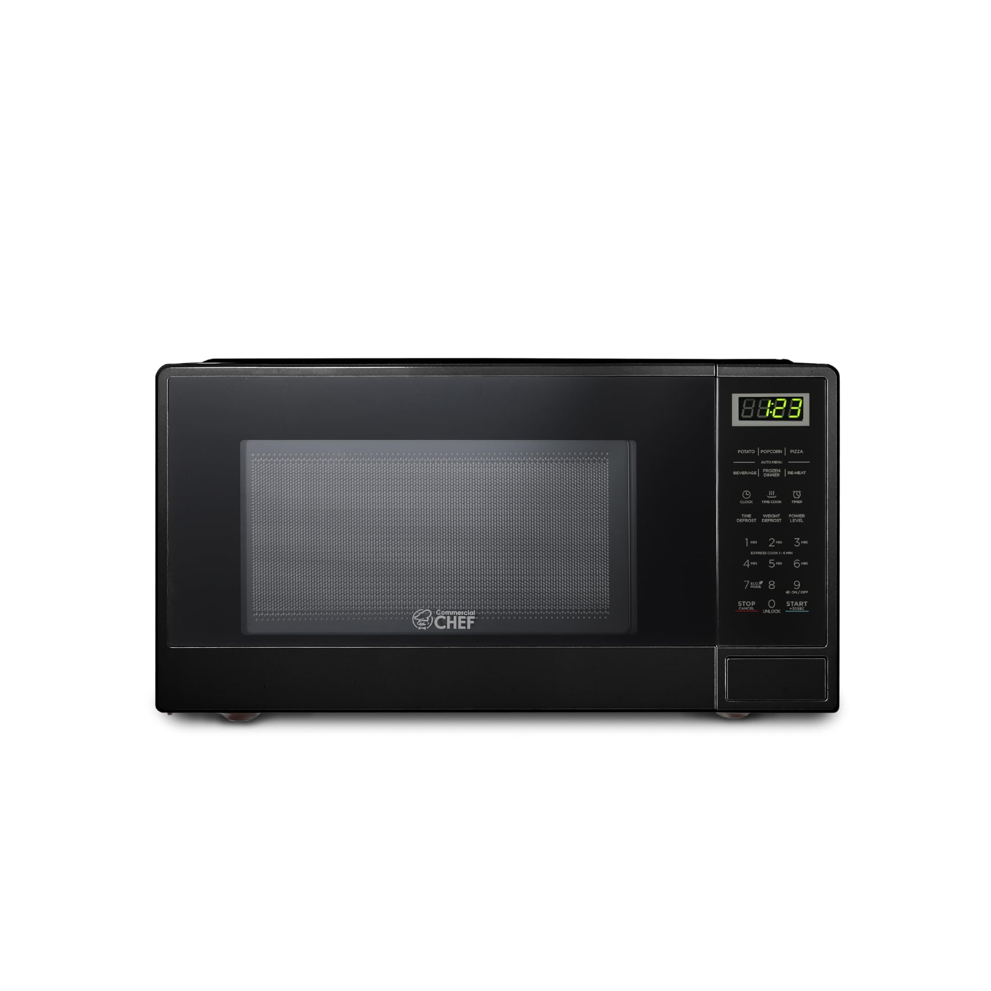 Microondas Commercial Chef, 1.1 Pies Cúbicos, 1100 W, 10 Niveles De Potencia, Negro