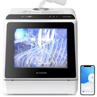 Lavaplatos Portátil Blitzhome, Encimera, Tanque De Agua De 5 Litros, 6 Programas