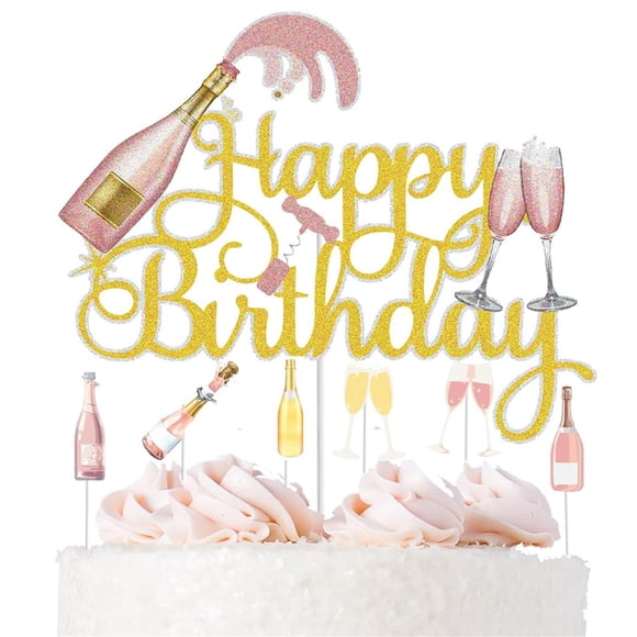 Decoración de fiesta de feliz cumpleaños HQKJGSYX para Cake Toppers