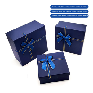 Genérico - Caja Cuadrada Triple Azul X1 Uni