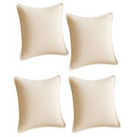 Genérico - Set De 4 Fundas De Cojin Lisa Con Borde 45X45 Beige
