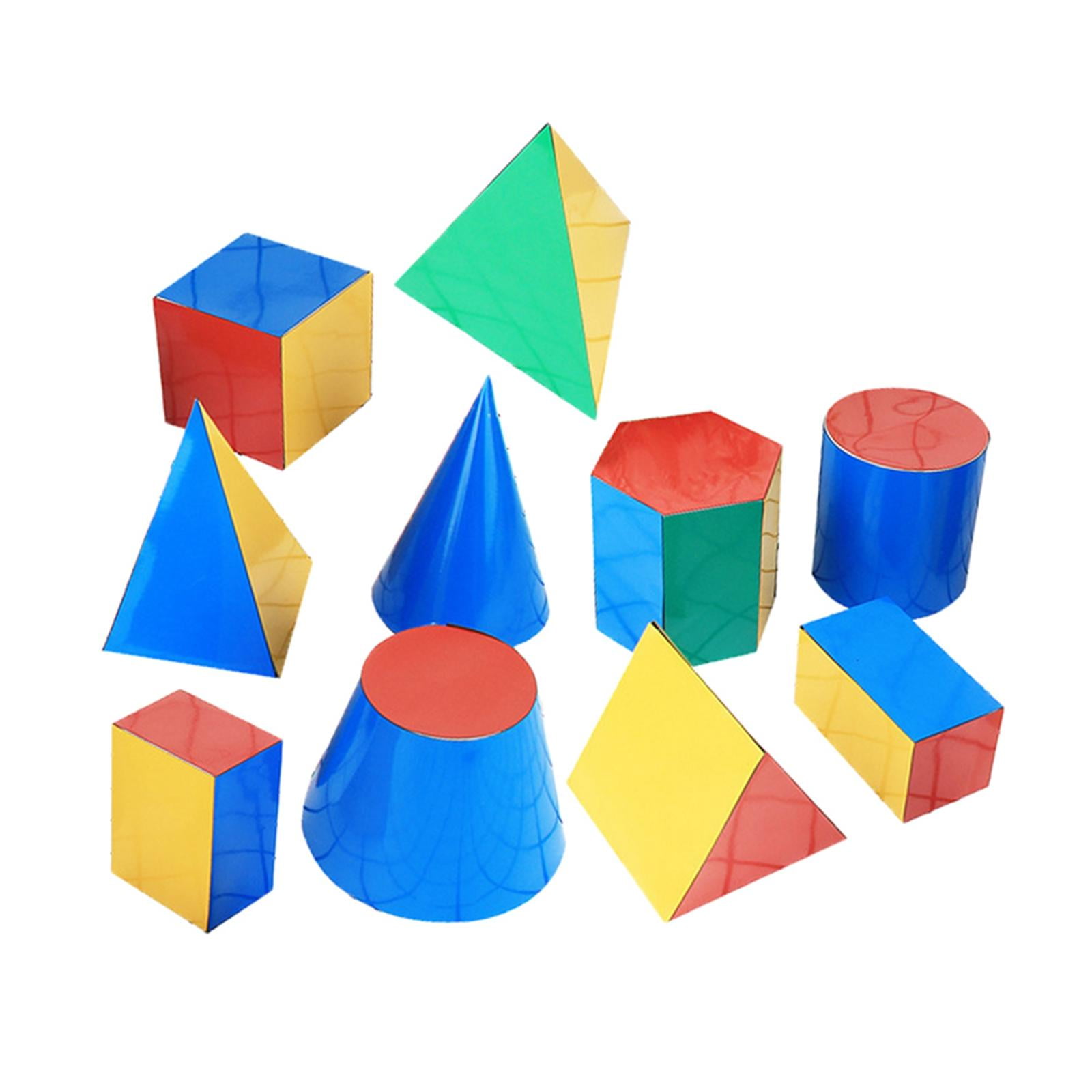 Magideal - 10 Piezas De Forma Geométrica Magnética, Juguete Educativo De Matemáticas, Material Didáctico, Modelo Geométrico 3d Desmontable Para Niños, Niñas,