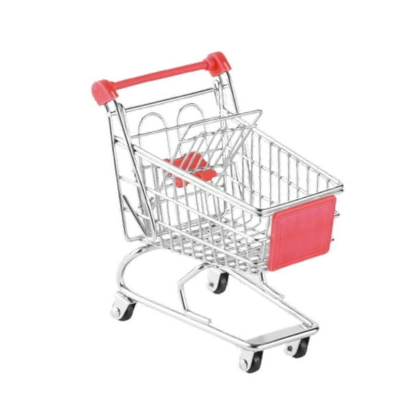 Mini Carrito De Compras, Adorno Decorativo, Juguete Creativo Para Almacenar En El Supermercado, Color Rojo