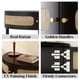 thumbnail image 3 of Unique Half Moon Design End Table with Sliding Rattan Door,Elegant Semi-circle Entryway Console Table with 2 Rattan Storage Cabinet and Bottom Shelf for Living room, Bedroom, Study, Hallway(Black), 3 of 3
