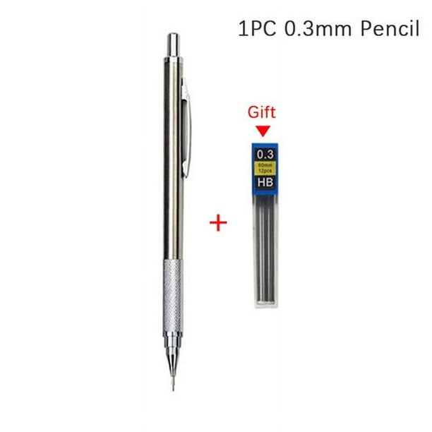 0.3/0.5/0.7/0.9/1.3/2.0mm Mechanical Pencil Set Full Metal Art Drawing Painting Automatic Pencil With Leads,Office School Supply
