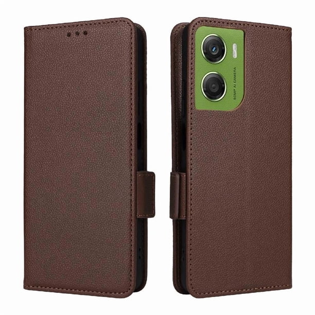 Funda Cartera para Motorola Moto G06 Tapa Flip con Ranuras y Soporte Marrón
