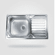 thumbnail image 1 of Lavaplatos Simple 80x44 Secador Derecho Acero Inoxidable, 1 of 6