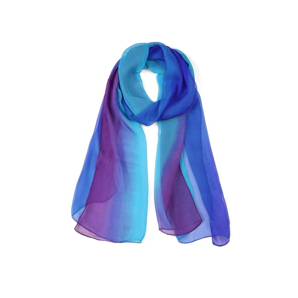 INSPIRE CHIC Bufanda de Mujer Chiffon Sedosa Color Gradiente Ligera Envoltura Larga Chal Azul Real