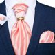 thumbnail image 3 of Corbata Gruesa Ascot, Anillo Dorado, Paño Y Colleras Hombres rosa Talla Única, 3 of 6