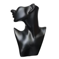 Magideal - Exhibición De Collar Y Aretes Soporte De Joyería Media Cara Modelo Femenino Cabeza Exhibición De Aretes Soportes Exhibición De Maniquí De Joyería Para , Negro