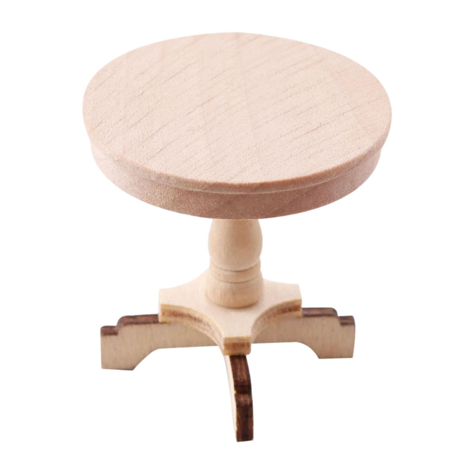 Magideal - Mesa Auxiliar En Miniatura A Escala 1/12, Juego De Muebles Para Escena De Juguete, Mesa De Té De Madera, Adorno Para Niños, Accesorios De Juguete Para