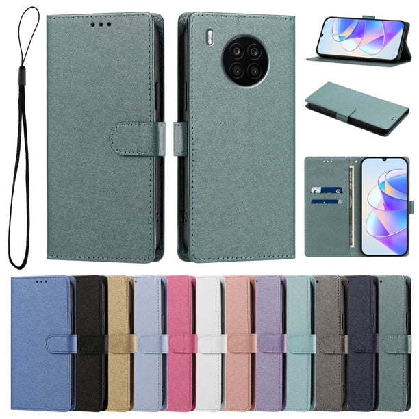Funda Cartera de PU para Honor 50 Lite con Tarjetas, Verde Oscuro