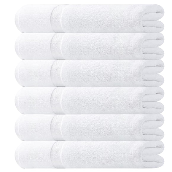 Toallas De Baño Wealuxe Algodón Blanco 24 X 50 Cm Paquete De 6