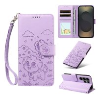 Funda Billetera Foxdock Compatible Con Samsung Galaxy S25 Ultra, Diseño Perrito Tierno, Ranuras Para Tarjetas Y Soporte Plegable