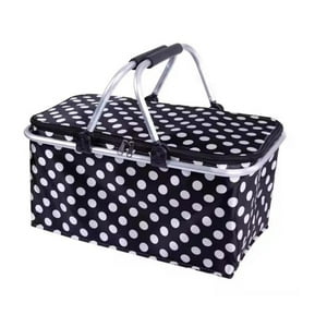Auckland Outdoor - Bolso Termico Plegable Puntos Negros Cooler Canasta Picnic