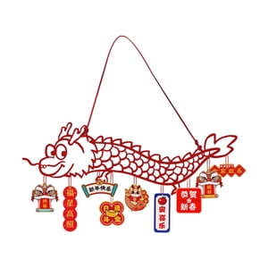 Magideal - Adorno Colgante Del Año 2024 Del Dragón Chino, Palabras De Bendición Del Festival De Primavera De 19 Pulgadas De Largo Para Paredes De Tv, Decoración