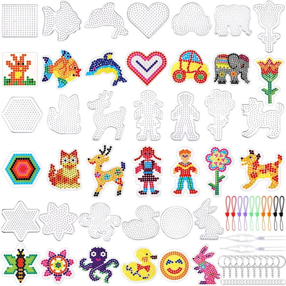 Tablas perforadas Fuse Beads AUGSUN con forma de animal con tarjetas para niños