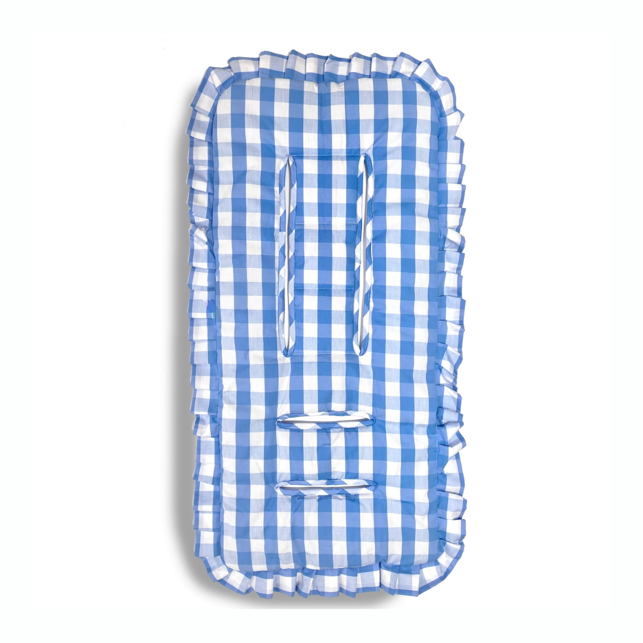 Bebesit - Cojín Universal Coche Paseo Diseño Cuadros Celeste 40 X80 Cm