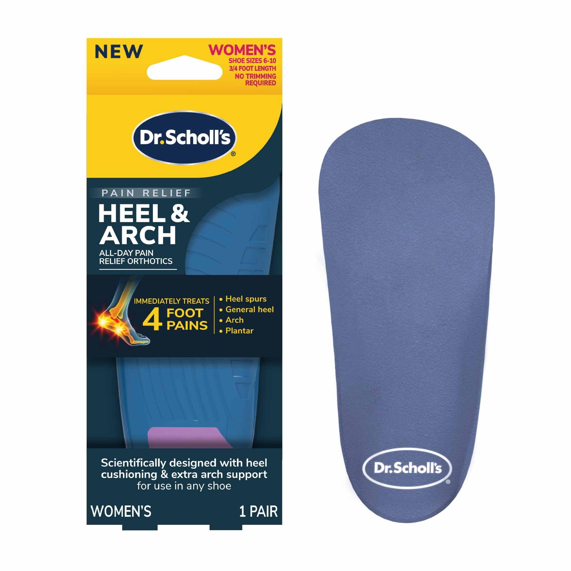 Plantillas Ortopédicas Dr. Scholl's Para Aliviar El Dolor De Talón Y Arco Para Mujeres