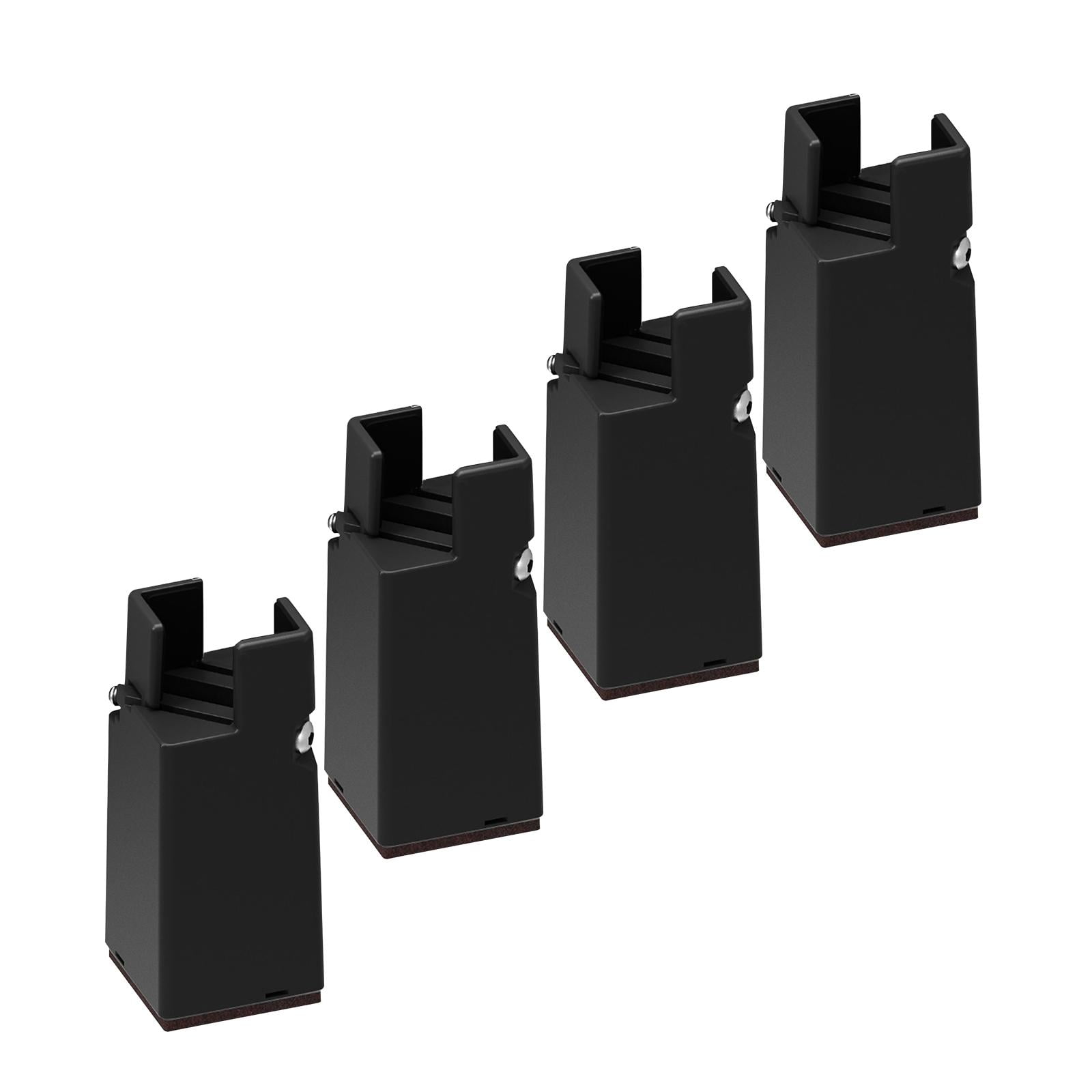 Magideal - 4 Piezas De Elevadores De Muebles De Cama De 0,39 A 1,57 Pulgadas De Diámetro Con Abrazadera De Tornillo, Elevador De Mesa, Elevador De Cama, Elevador Al. 10 Cm Negro 22-42 Mm