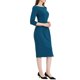thumbnail image 4 of INSPIRE CHIC Vestido de Tubo para Mujer Cuello Barco Mangas 3/4 Dobladillo con Abertura Vestidos Midi para el Trabajo Azul Lago M, 4 of 6