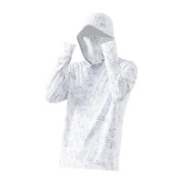 Magideal - Chaqueta De Camisa Con Capucha De Protección Solar Para Hombres Con Agujeros Para Los Pulgares Cómoda Delgada Con Máscara Outwear Ropa Para Golf Pesca , Blanco, Xxxl