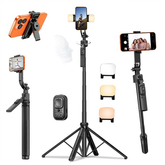 Trípode Ocwqp con seguimiento facial automático de 160 cm, luz y control remoto