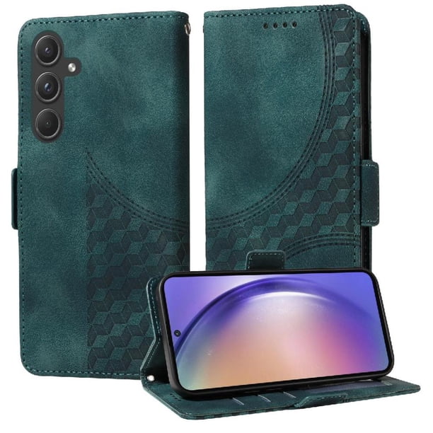 Carcasa FOXDOCK Samsung Galaxy A55 5G de cuero PU, diseño acolchado clásico, protección contra caídas y rayones
