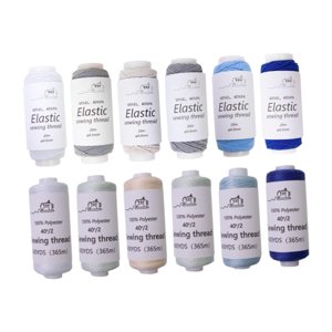 Bothyi - Surtido De 12 Hilos De Coser Elásticos Para Máquina Overlock, Azul Y Gris.