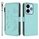 thumbnail image 2 of Funda Cartera Mariposa para [Xiaomi Redmi 13 4G/5G] con Soporte y Cremallera Verde menta, 2 of 6