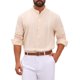 thumbnail image 1 of INSPIRE CHIC Camisa Guayabera Cubana para Hombre de Manga Larga con Botones Abajo Camisas Casual de Verano para la Playa M Beige, 1 of 5