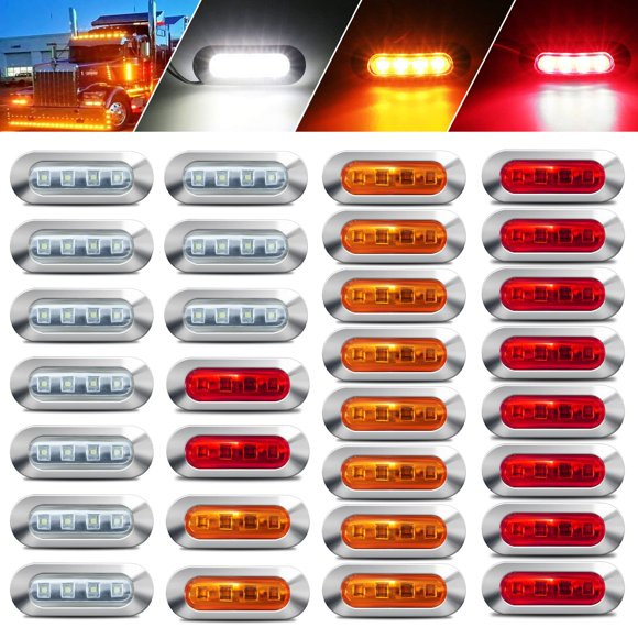 Luces de posición laterales ALFU, 8 unidades, 12-24 V, 4 LED, para remolque y camión