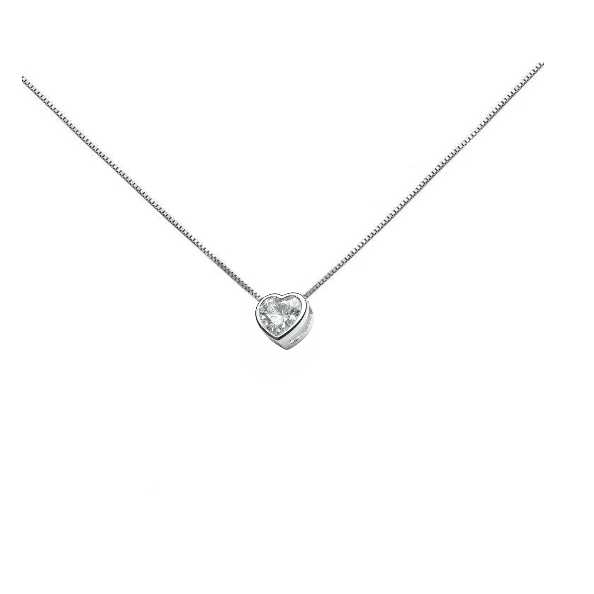 Joyas Adonis - Cadena Plata 925 Corazón Con Circón