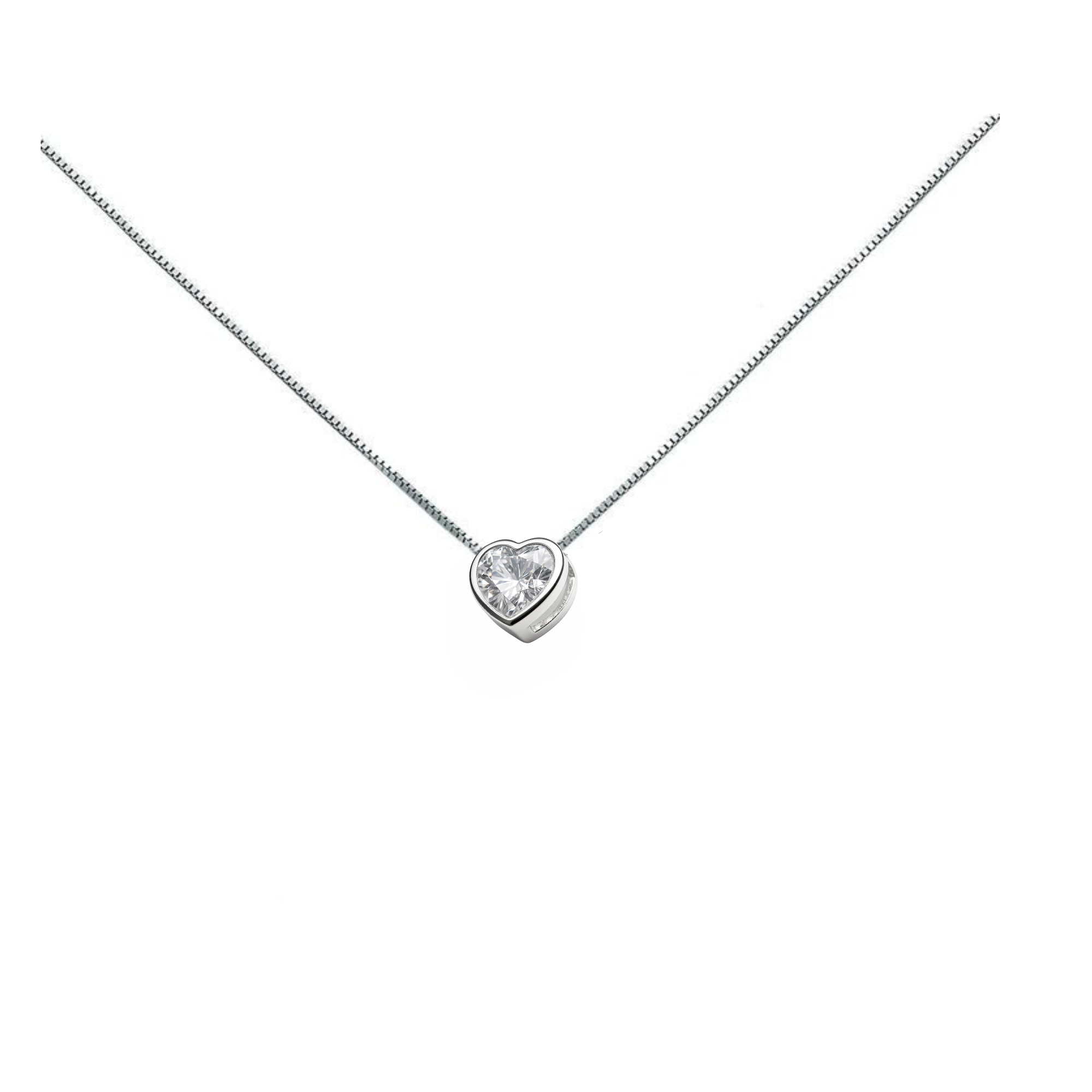 Joyas Adonis - Cadena Plata 925 Corazón Con Circón